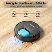 Aspirateur robot PrettyCare C2 4000Pa WiFi Alexa Auto Boost