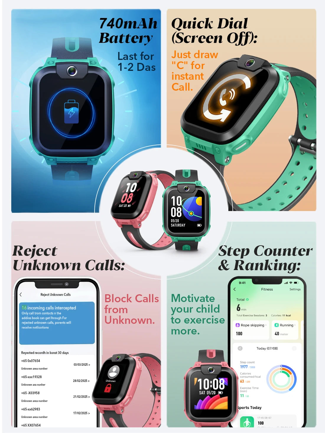 Imoo Z1 montre enfant 4G GPS SOS étanche