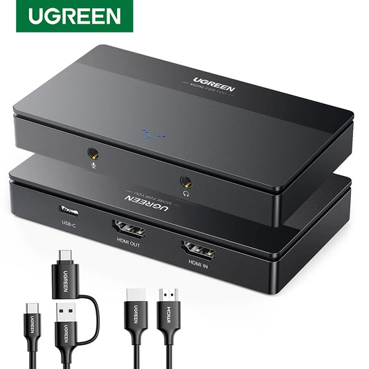 UGREEN – 4K60Hz HDMI Video Capture Card, USB/Type-C Video Capture Box for Computer Camera, Live Recording, Meeting