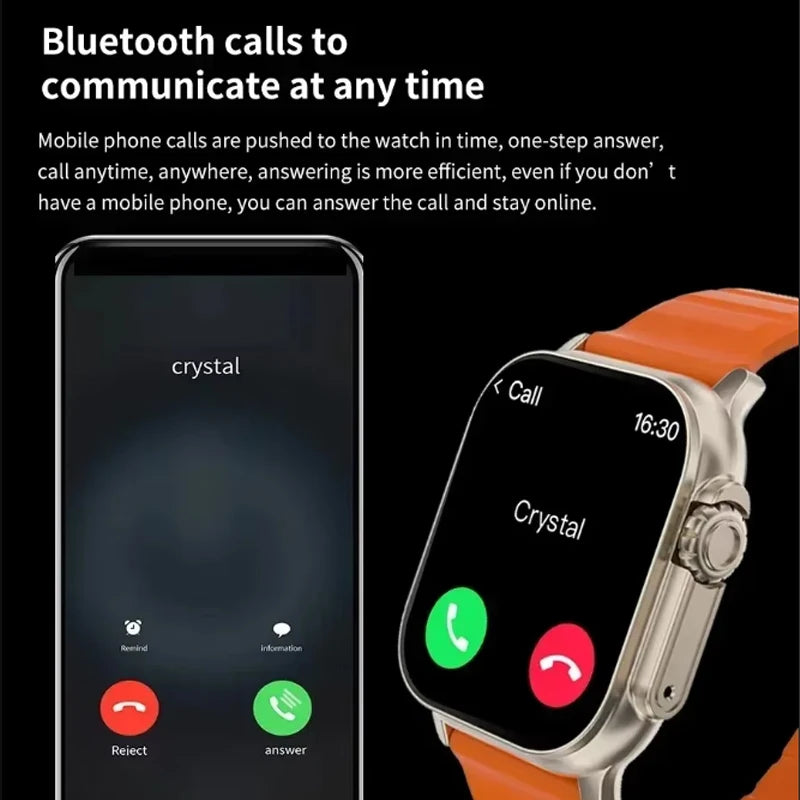 Montre intelligente T900 49mm AMOLED NFC étanche hommes 2025