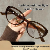 Lunettes de lecture anti-lumière bleue, style œil de chat à la mode, extrêmement simples et élégantes pour les personnes d'âge moyen et âgées