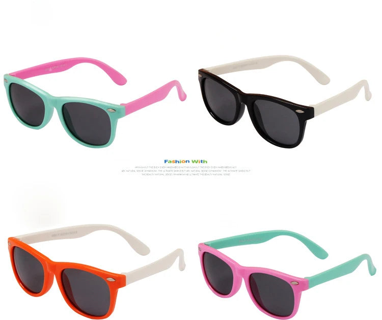 Lunettes de soleil classiques en Silicone pour enfants, UV400, pour garçons et filles, TR90, Protection UV