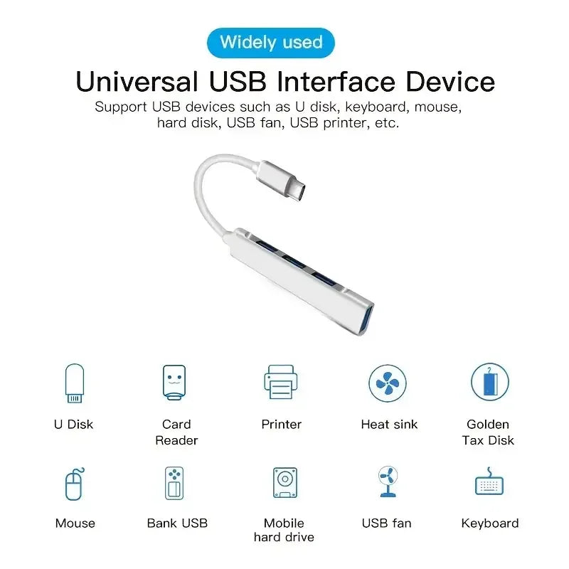 Hub USB Type-C 4 Ports 3.0 - L'adaptateur OTG multifonction qui va révolutionner votre connectivité 🔌🌐