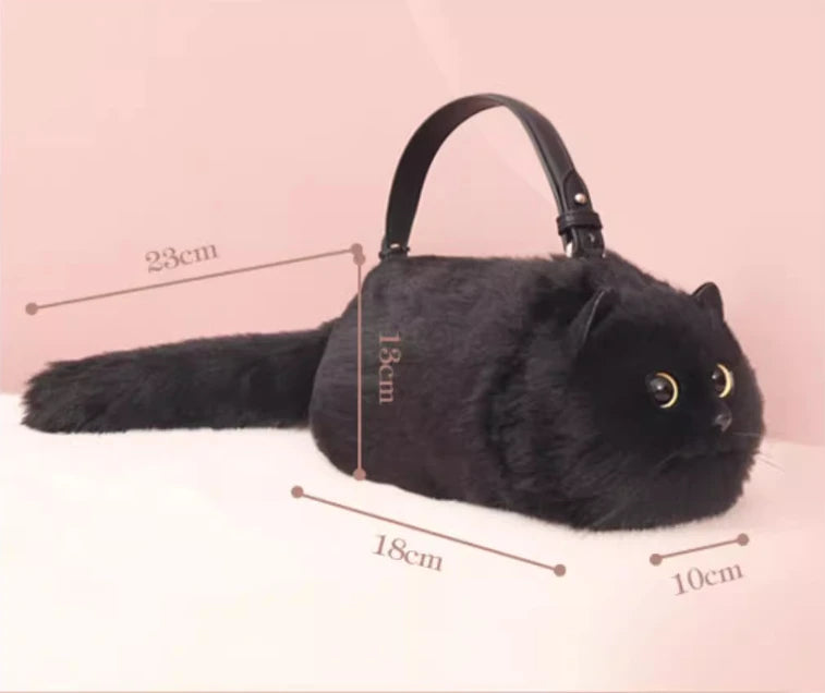 Sac bandoulière peluche chat mignon automne hiver polyvalent