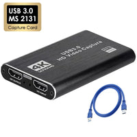 4K USB 3.0 Video Capture Card, HDTV 1080P 60Hz HD, Video Recorder for PS4 OBS, Game Recording, Live Streaming