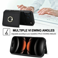 Étui portefeuille avec porte-carte, 360 °   Anneau de rotation avec béquille, fermoir magnétique et housse antichoc durable pour iPhone 17 Pro Max Air