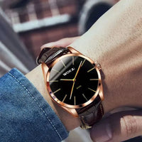 Montre homme quartz business bracelet cuir élégant