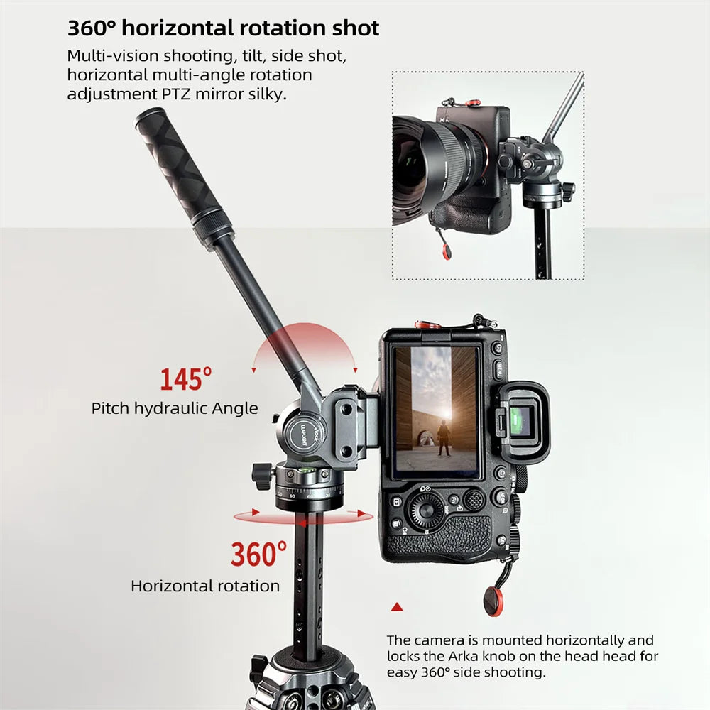 Tête Trépied LEAPLIGHT Aluminium Fluide Hydraulique Panoramique