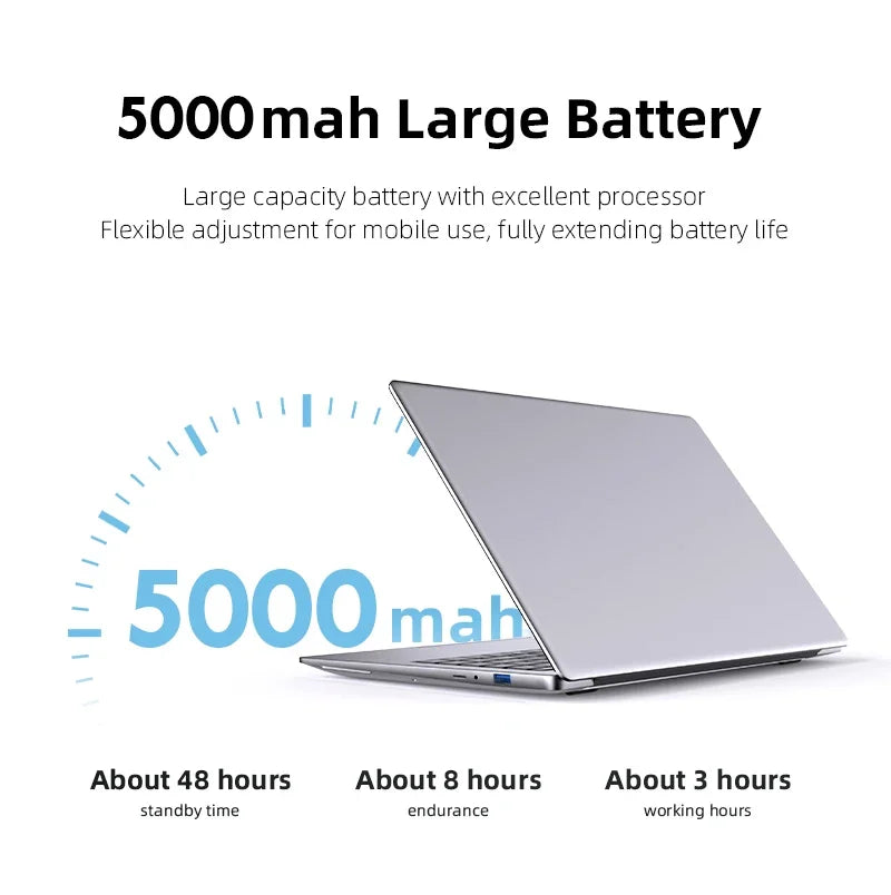 Windows 11 Ultra-Thin 14.1" Laptop, 12GB RAM, 512GB SSD, Intel A3950 Processor, Gaming Laptop, 1920*1080 Resolution, Desktop/Study PC