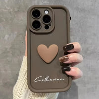 Coque anti-chute minimaliste lettres personnalisées iPhone 12-17 Pro