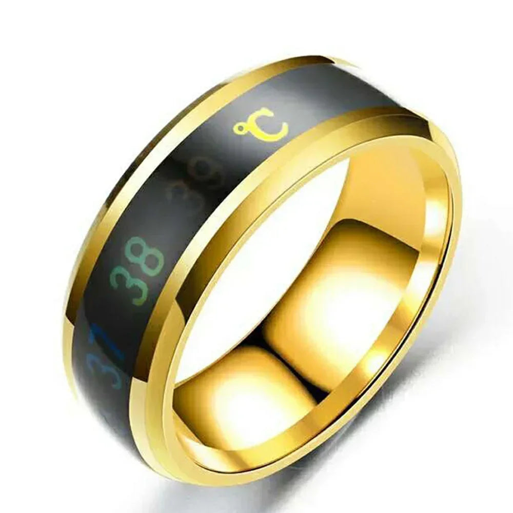 Smart stainless steel ring for men and women, 38 temperature settings, simple and creative, for couples, mood changing, number, finger jewelry