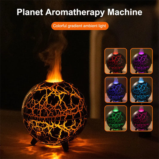 Lampe Planète LED Diffuseur Aromathérapie Humidificateur Brume Maison