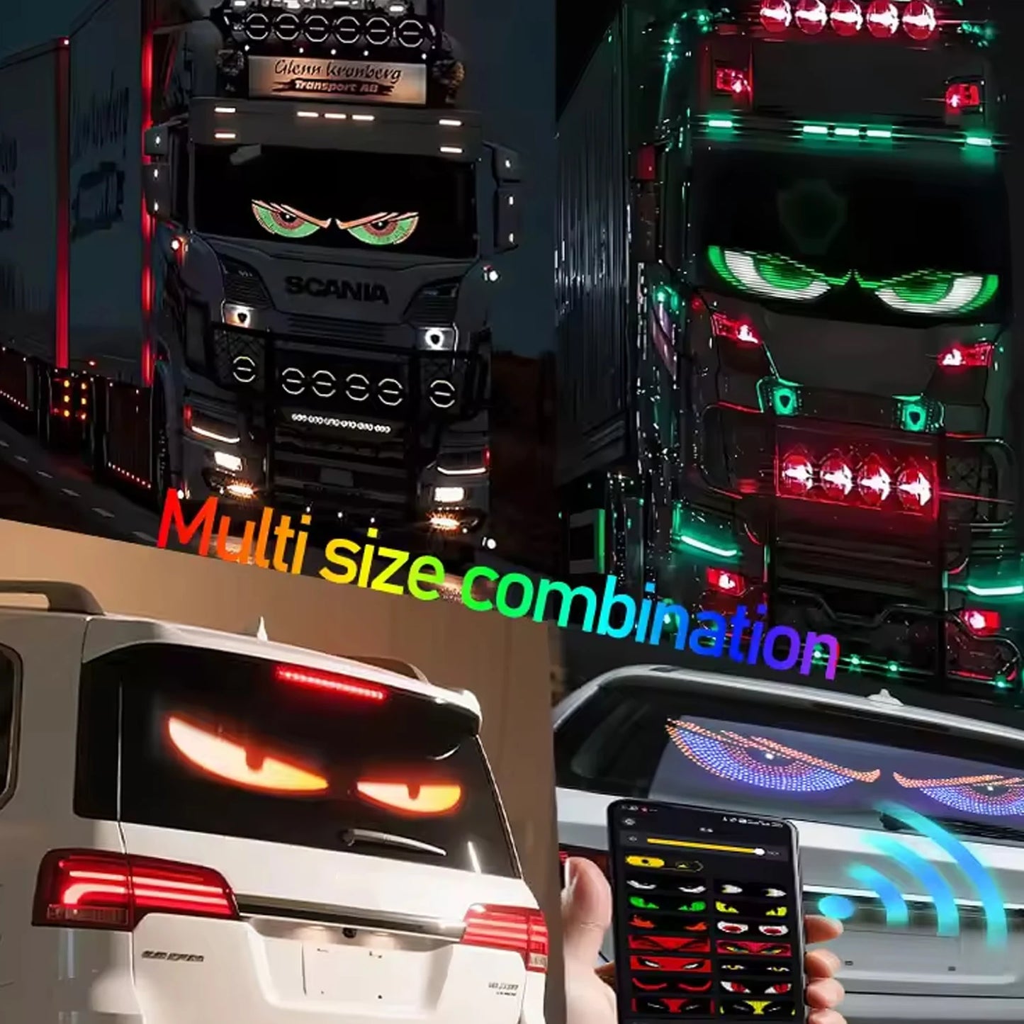 Écran LED voiture programmable APP effet œil diable