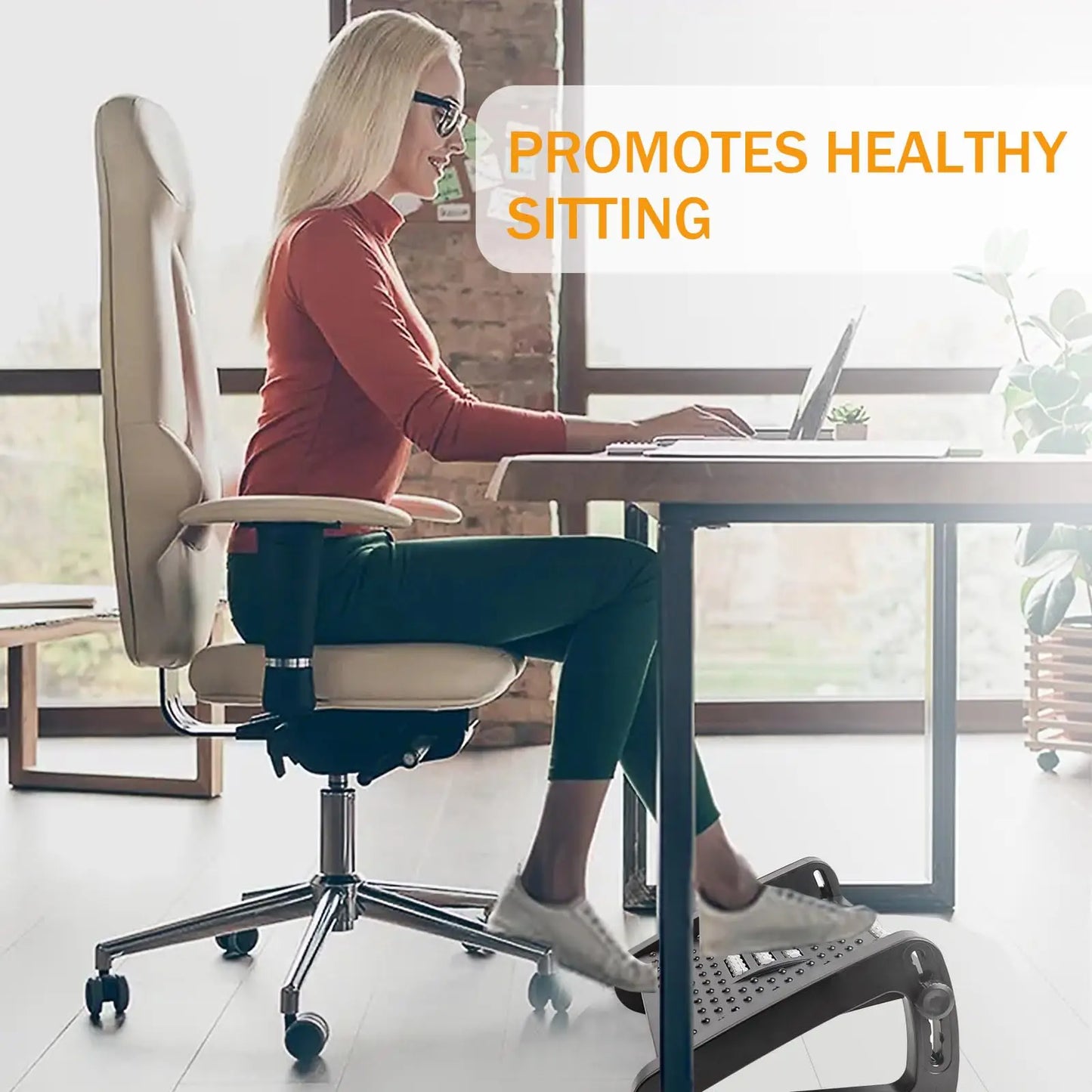 Repose-pieds sous bureau massage soutien jambes ergonomique