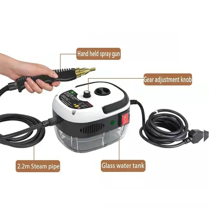Nettoyeur à vapeur Portable 2500W, stérilisation à haute température, Machine à Jet de pression pour maison, voiture, cuisine, climatiseur