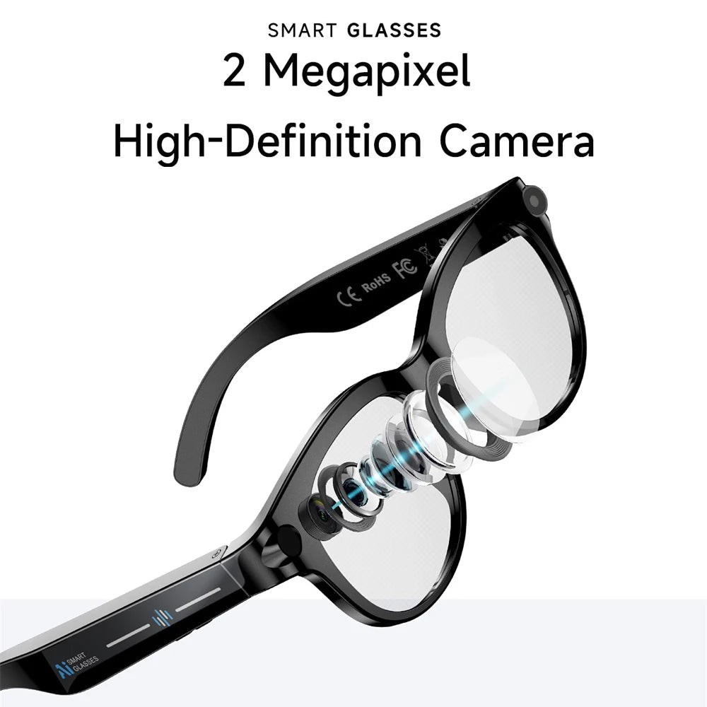Lunettes Intelligentes AI Traduction Caméra Bluetooth Audio