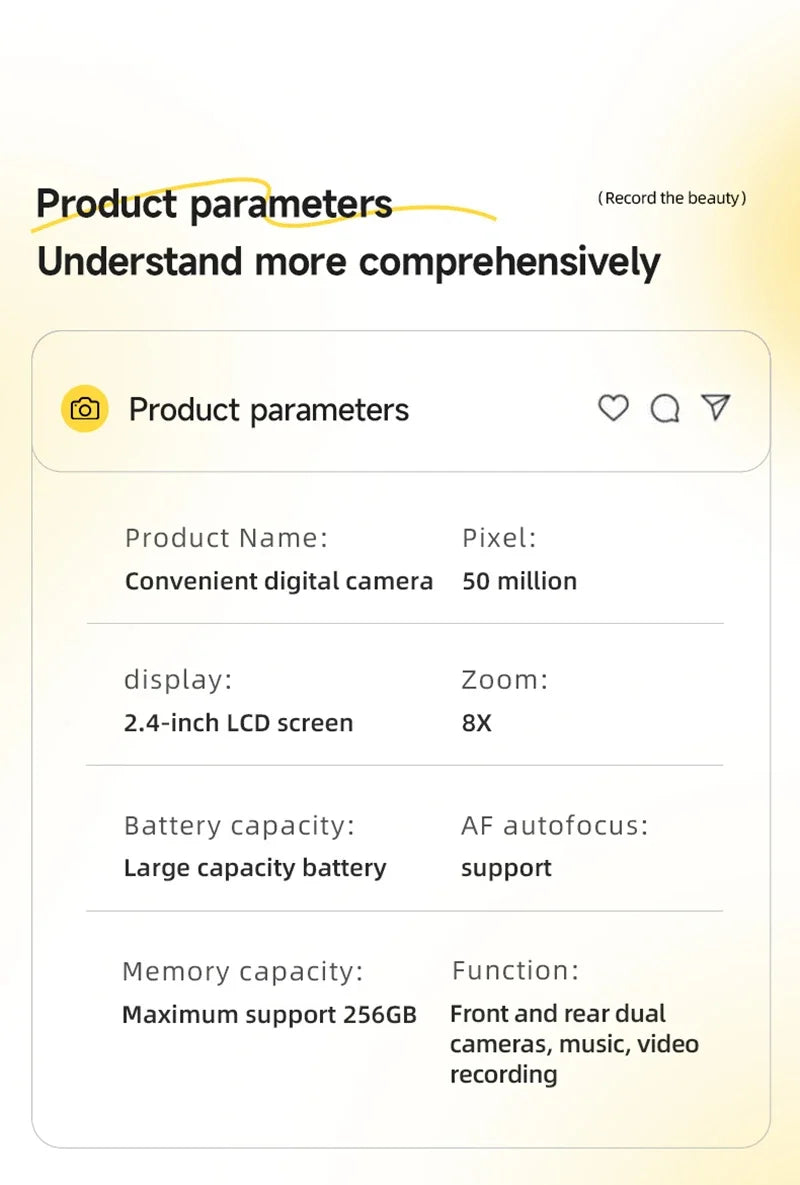 Appareil photo Xiaomi 4K CCD rétro portable double caméra