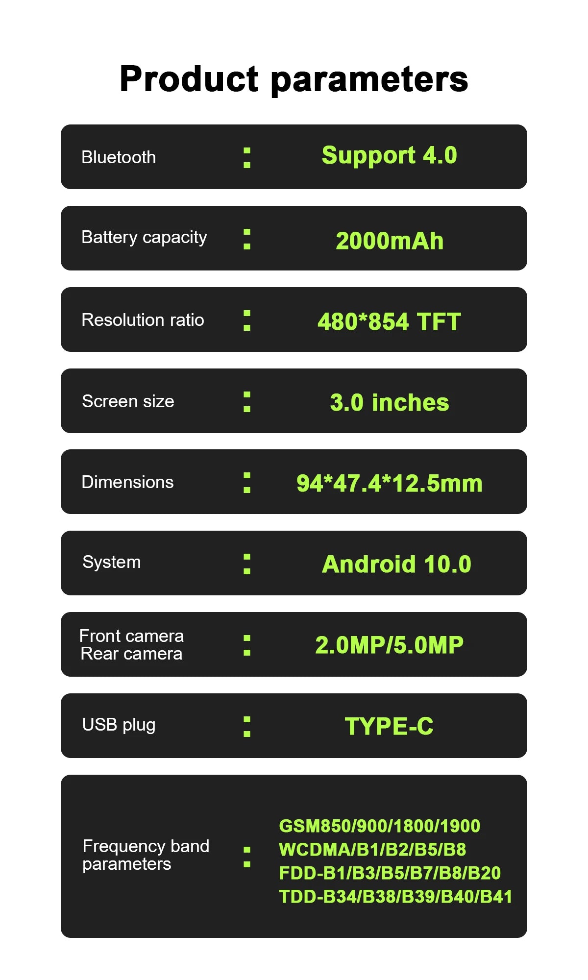 SERVO KING9000, petit téléphone portable Smartphone, écran HD 3.0 ", Android 10.0, réseau 4G, persévérance, 2 Go + 16 Go, 2000mAh,Reconnaissance faciale , mini téléphone portable