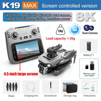 Drone K19 MAX GPS 8K FPV évitement obstacles pliable