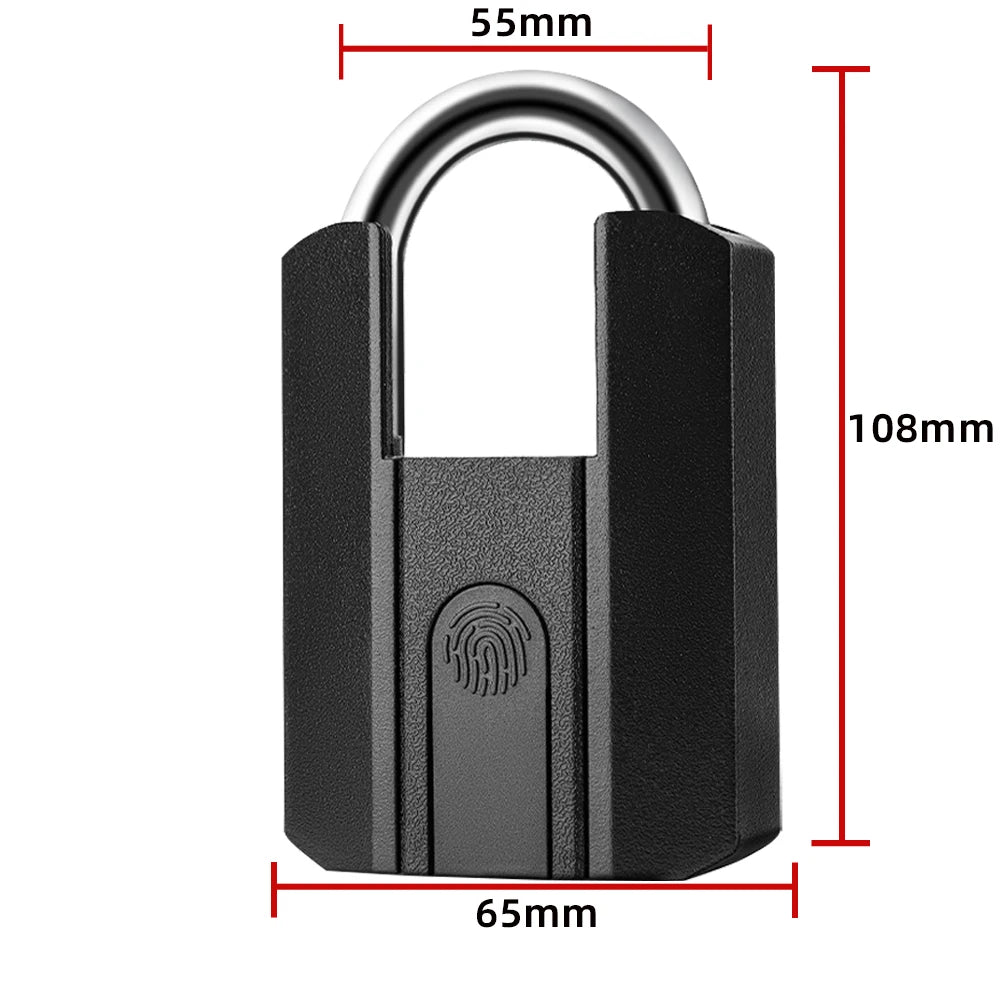 Cadenas intelligent empreinte digitale Bluetooth étanche IP67 rechargeable clé application