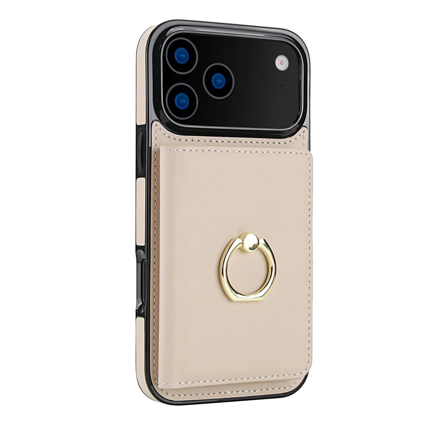 Étui portefeuille avec porte-carte, 360 °   Anneau de rotation avec béquille, fermoir magnétique et housse antichoc durable pour iPhone 17 Pro Max Air