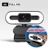 Webcams 4K USB caméra Web avec Microphone Autofocus 2K caméra PC ordinateur portable Streaming en direct 1080P Webcam pour les appels vidéo
