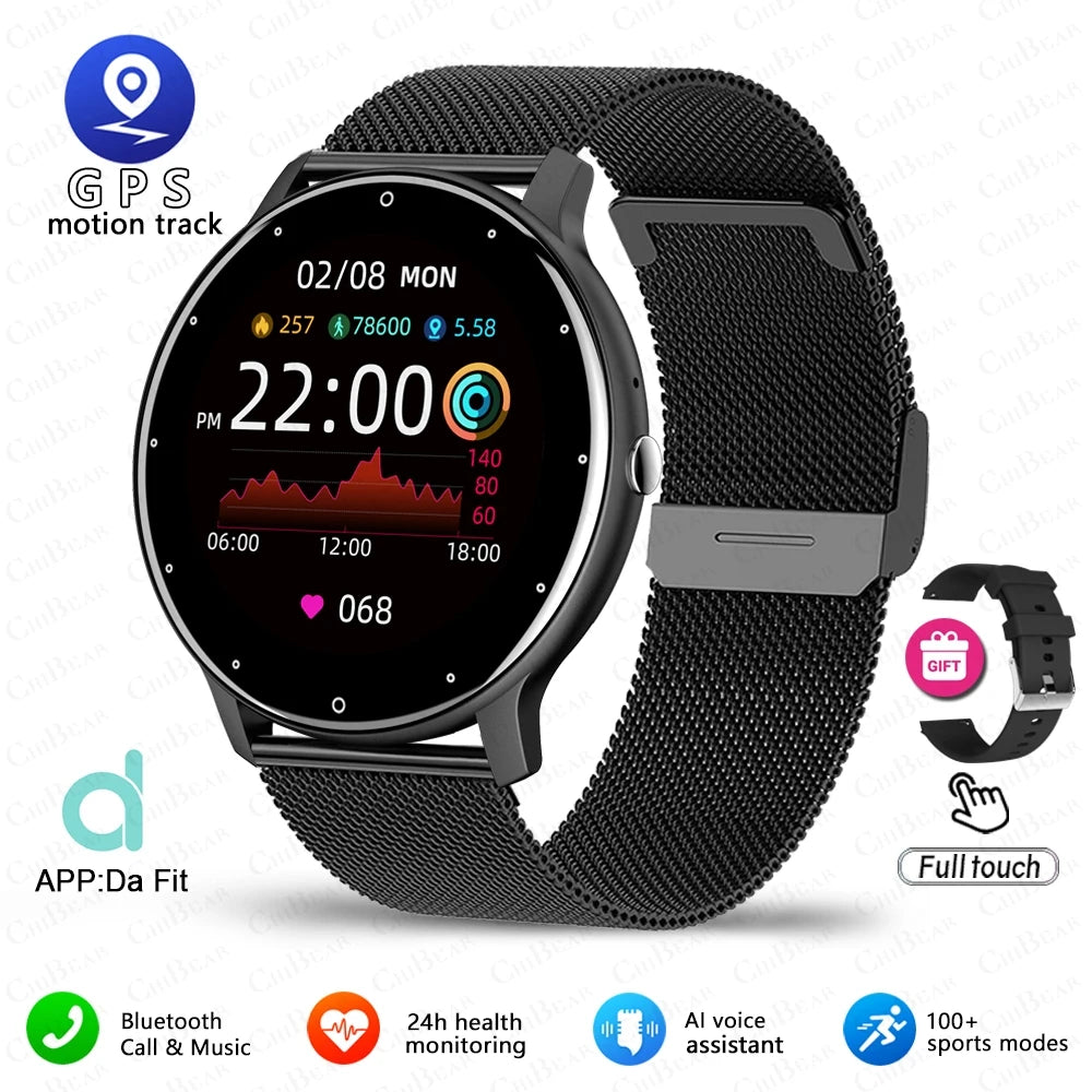 Montre connectée sport homme Bluetooth étanche tactile