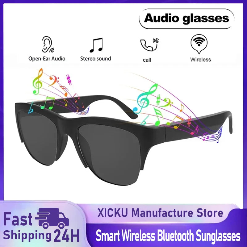 Lunettes de Soleil Bluetooth Intelligentes V5.3 – Audio HIFI & Appels Mains Libres