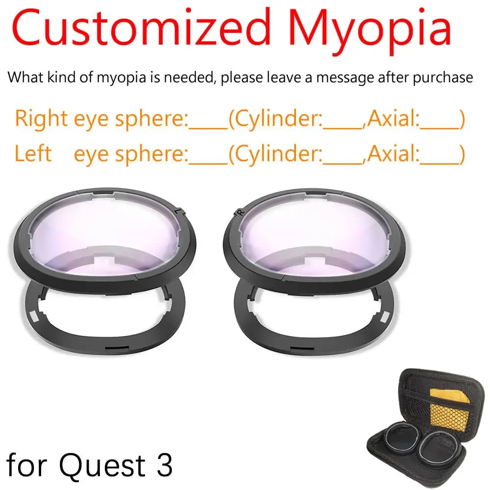 Lentilles VR Quest 3 monture magnétique myopie anti-bleu