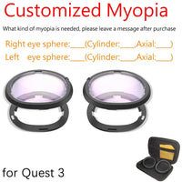 Lentilles VR Quest 3 monture magnétique myopie anti-bleu