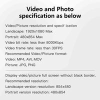 Cadre numérique acrylique 5 pouces IPS 4Go 1200mAh