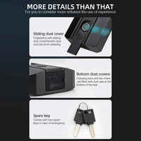 Cadenas intelligent empreinte digitale Bluetooth étanche IP67 rechargeable clé application