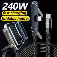 Câble Type-C 2-en-1 90° charge rapide 240W support