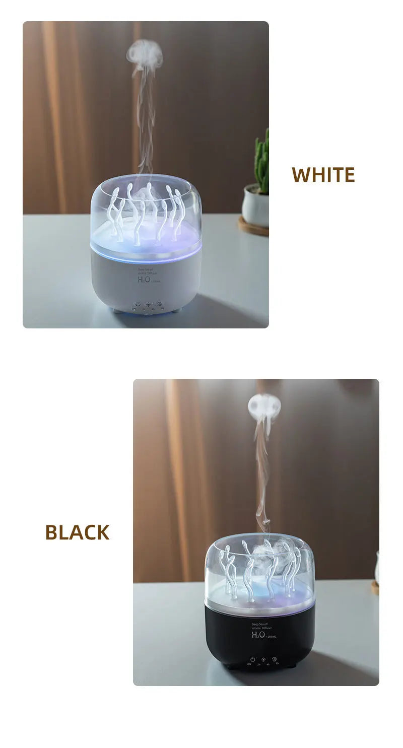 Diffuseur Méduse Rotatif Humidificateur LED Aromathérapie Maison Bureau