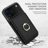 Étui portefeuille avec porte-carte, 360 °   Anneau de rotation avec béquille, fermoir magnétique et housse antichoc durable pour iPhone 17 Pro Max Air