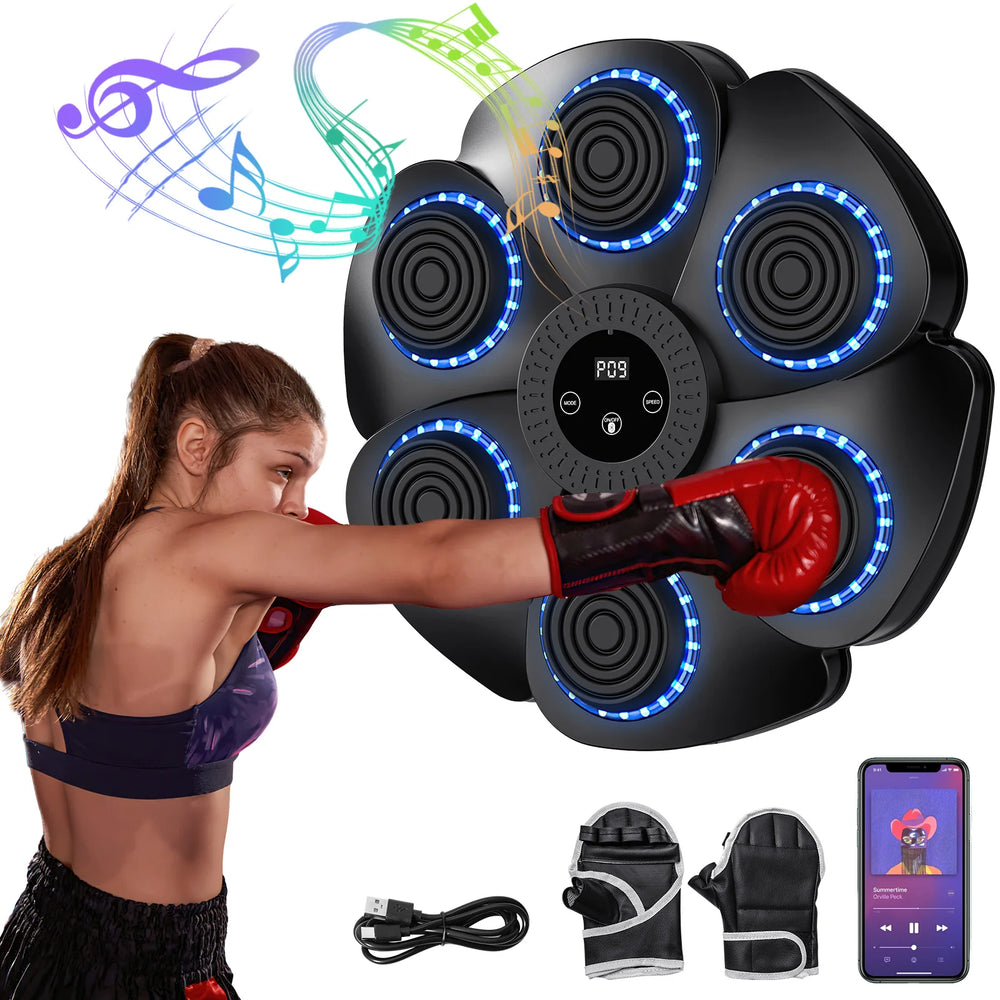Machine boxe intelligente LED 6 cibles musique pour tous