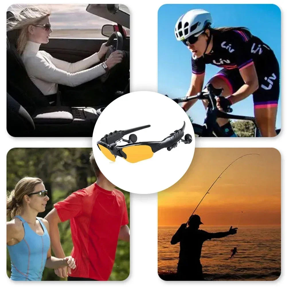 Lunettes intelligentes Bluetooth 5.0, pour Sports de plein air, cyclisme, son Surround, écouteurs, appel musical, lunettes de soleil polarisées pour l'équitation