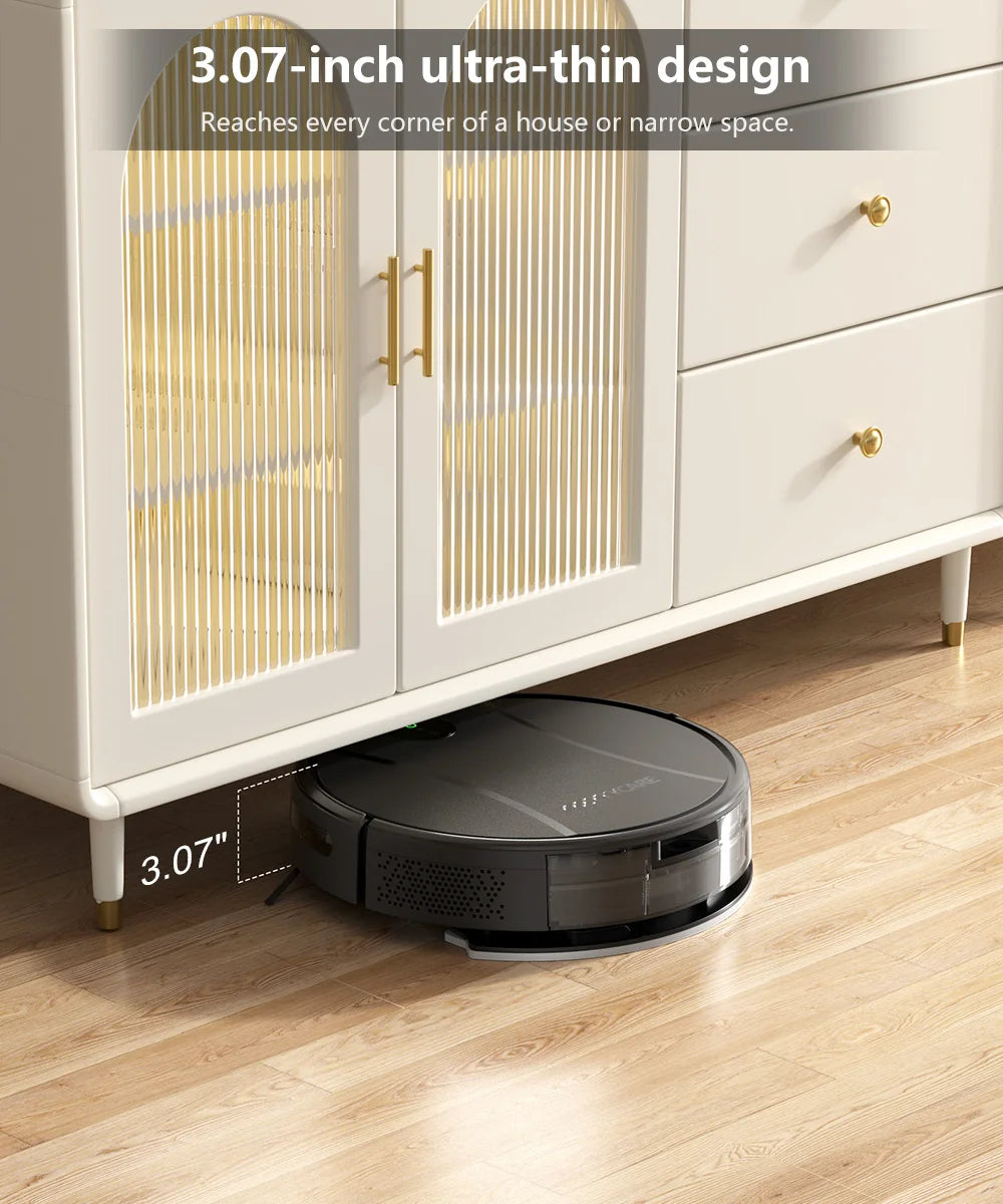 Aspirateur robot PrettyCare C2 4000Pa WiFi Alexa Auto Boost