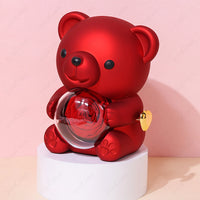 Collier Pendentif Cœur Rouge avec Ours Mignon – Boîte Cadeau