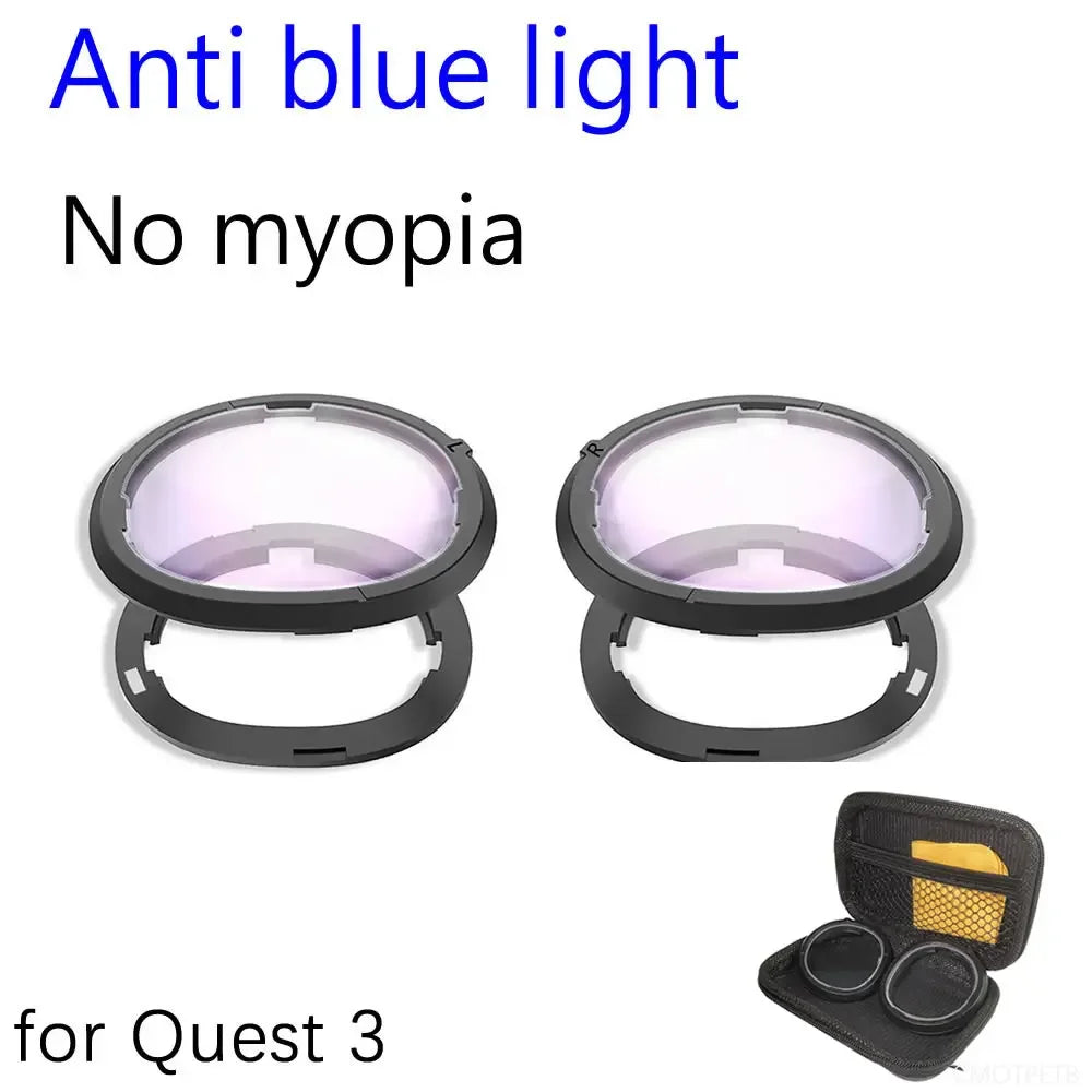 Lentilles VR Quest 3 monture magnétique myopie anti-bleu