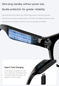 Lunettes Intelligentes AI Traduction Caméra Bluetooth Audio