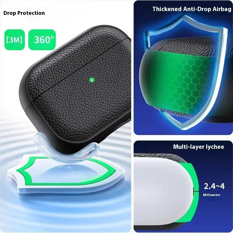 New 2026 product: Capa for AirPods Pro 3, soft TPU leather case, protective cover for AirPods Pro 3, cases with lanyard