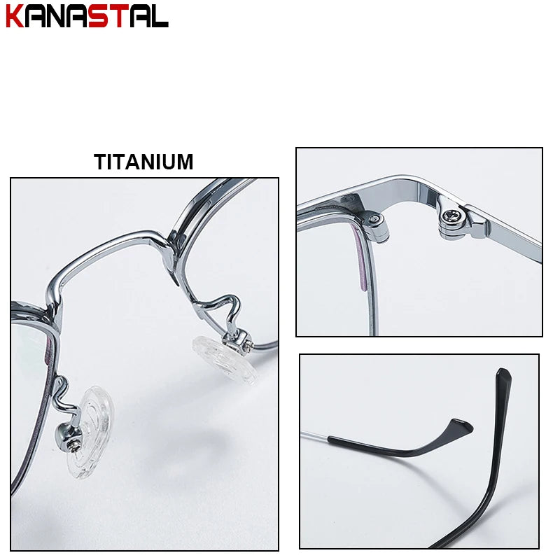 Hommes lunettes de Prescription optique lentilles lunettes de lecture femmes lumière bleue bloquant myopie lunettes métal titane lunettes cadre