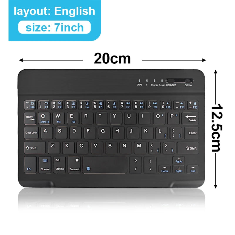 Mini clavier Bluetooth sans fil, rétro4.2, TouchSub, RVB, 10 ", IOS, Android, Windows, iPad