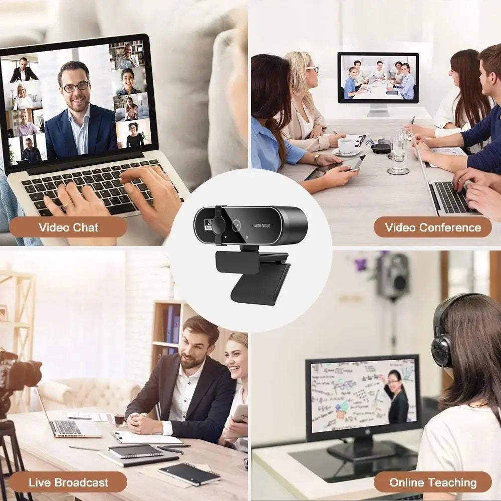 Webcams 4K USB caméra Web avec Microphone Autofocus 2K caméra PC ordinateur portable Streaming en direct 1080P Webcam pour les appels vidéo