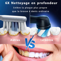 Brosse à dents électrique rechargeable étanche avec 8 têtes