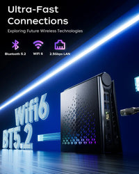 Mini PC de jeu KAMRUI AMD R9 6900HX/R7 6800H 16 Go DDR5 512 Go SSD M.2 NVMe Wifi6 BT5.2 4K/8K UHD Graphique Radeon 680M Éclairage RVB