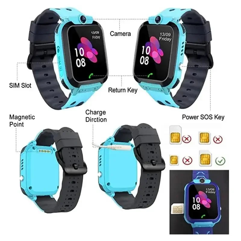 Xiaomi 4G Kids Smart Watch Mini Children's Phone with SOS Call Camera 3 in 1 Cartoon Watch for Girls and Boys - Birthday and Christmas Gift - 2025 New