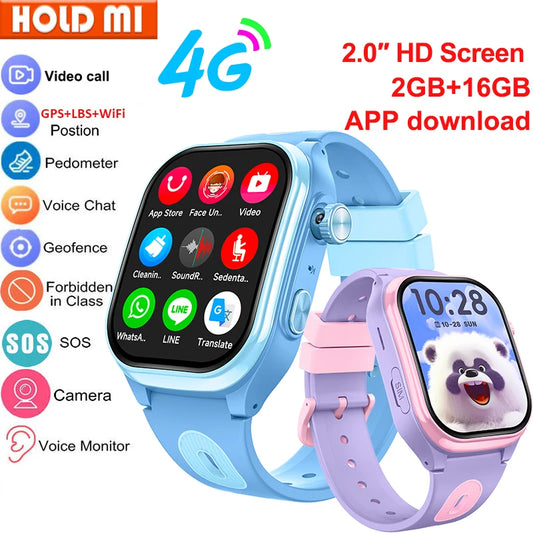 Smart Watch enfant 4G GPS WiFi Appels SOS Localisation Garçons/Filles