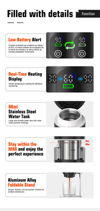 Machine café expresso portable sans fil 3en1 capsules